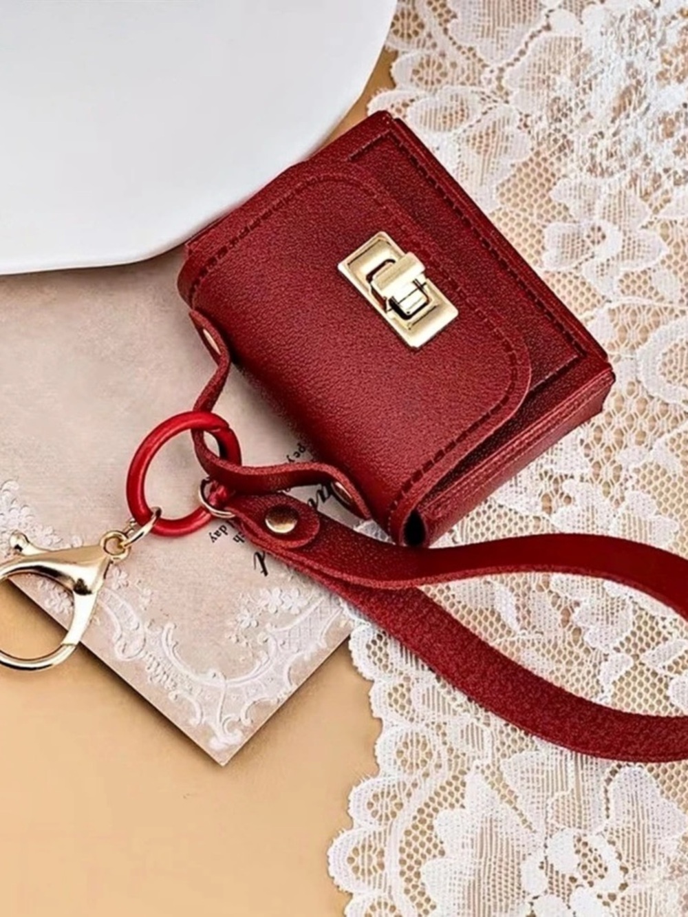 Red Mini Bag with Wrist Strap keychain brand new in package